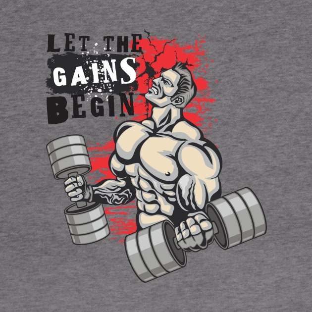 Let the gains begin - Crazy gains - Nothing beats the feeling of power that weightlifting, powerlifting and strength training it gives us! A beautiful vintage design representing body positivity! by Crazy Collective